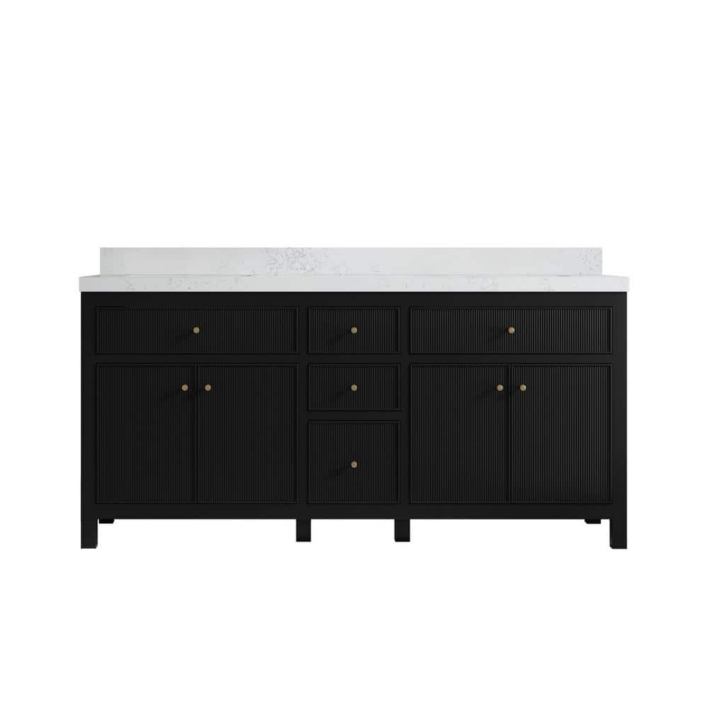 Sonoma 72 in.W x 22 in.D x 36 in. H Double Sink Bath Vanity in Black with 2 in.Empira Quartz Top price history on PriceWatchPro