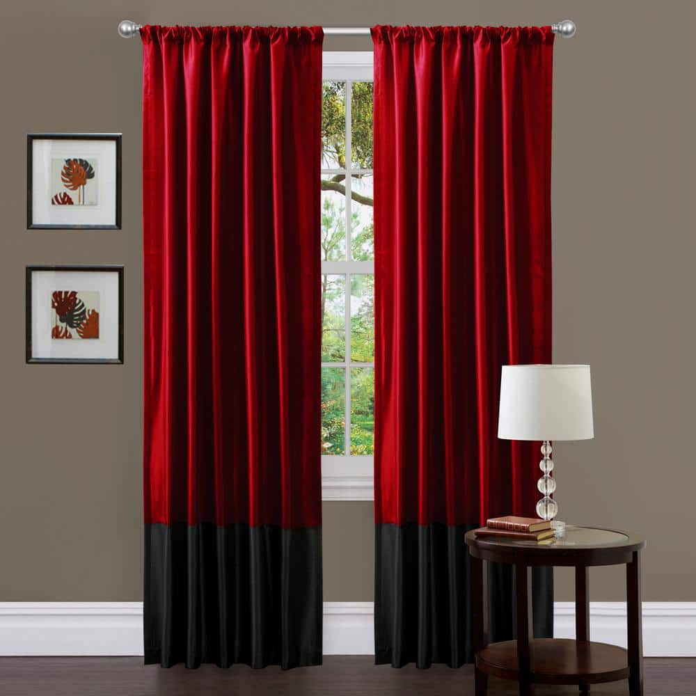 Lush Decor Red Solid Rod Pocket Light Filtering Curtain 42 In W X 84 L Set Of 2 A00752q12 The