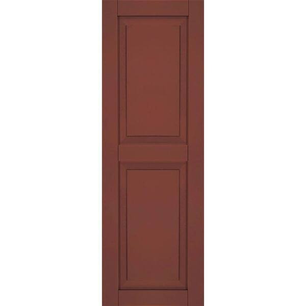 Ekena Millwork 12 in. x 67 in. Exterior Composite Raised Panel Shutters (Per Pair), Country Redwood