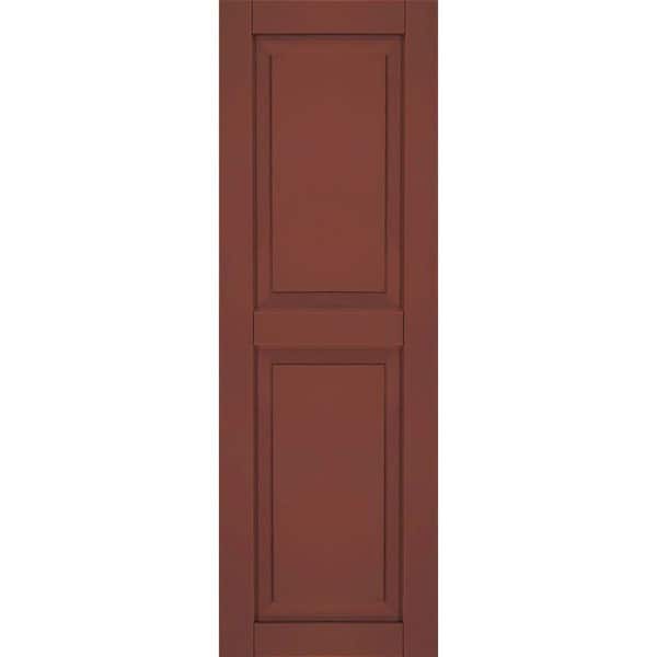 Ekena Millwork 15 in. x 67 in. Exterior Composite Raised Panel Shutters (Per Pair), Country Redwood