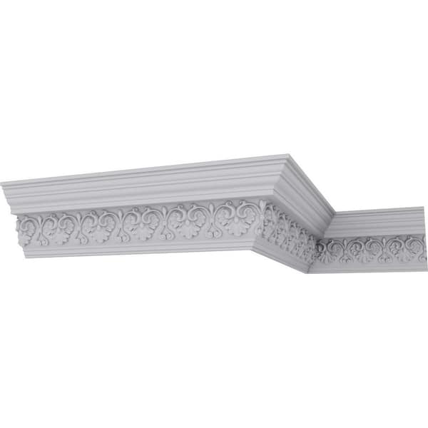 Ekena Millwork 4-1/8 in. x 6 in. x 94-1/2 in. Polyurethane Elegant Hampshire Crown Moulding