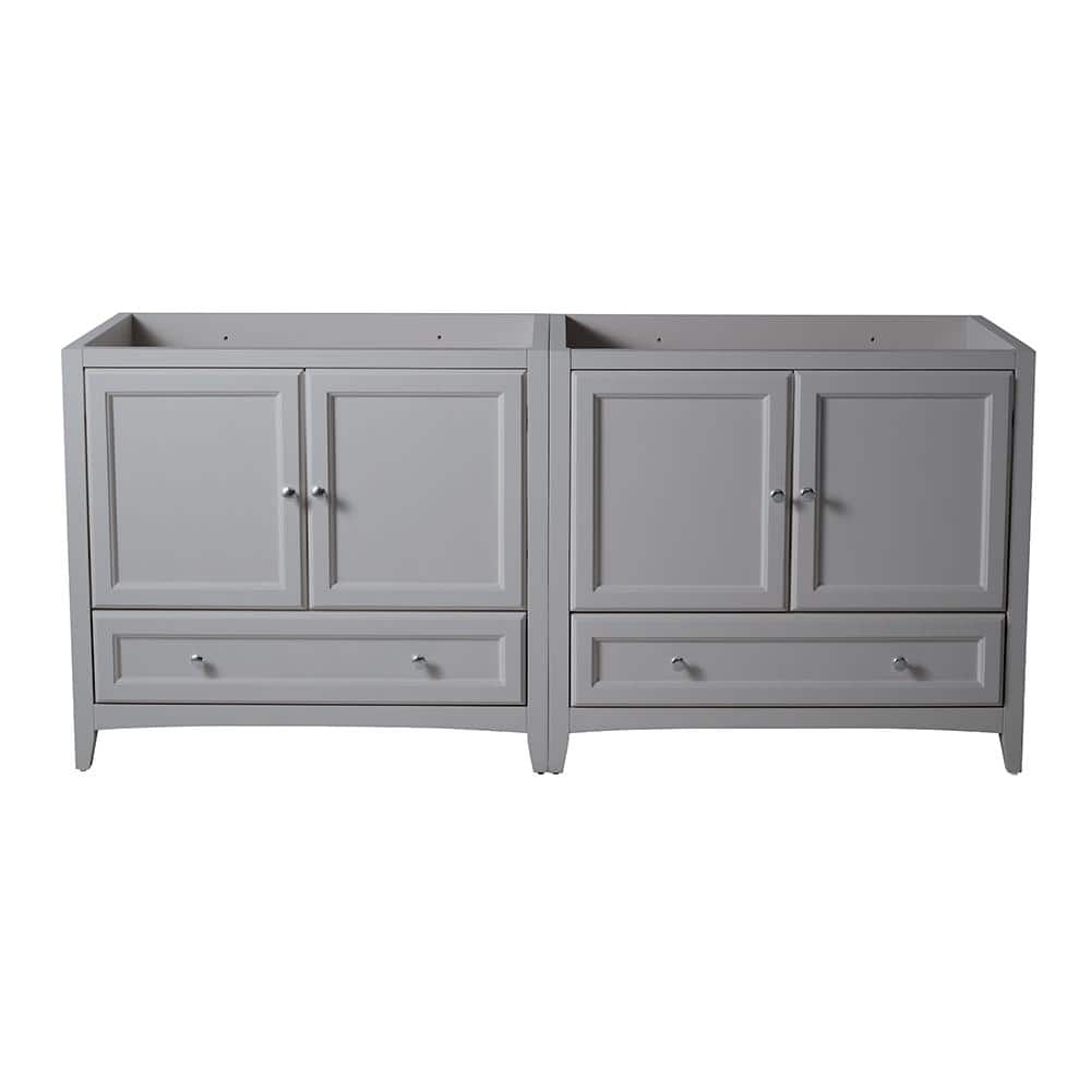 Gray Engineered Wood Freestanding Double Sink Vanity Base