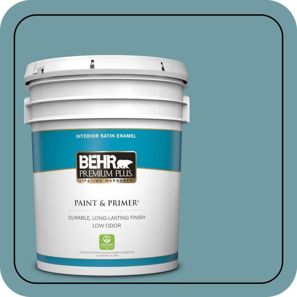 BEHR PREMIUM PLUS 5 gal. #PPU13-07 Voyage Satin Enamel Low Odor Interior Paint & Primer