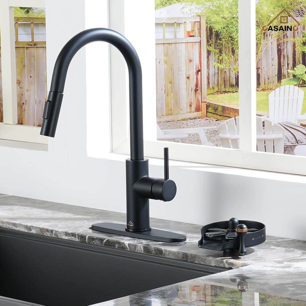 Matte Black Stainless Steel Kitchen Sink Glass Rinser
