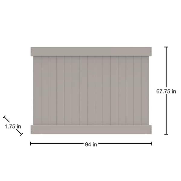 Barrette Outdoor Living Linden 6 ft. x 8 ft. Gray Vinyl Privacy Fence Panel