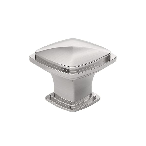 Richelieu Hardware Charlemagne Collection 1-1/4 in. (31 mm) Classic Brushed Nickel Square Cabinet Knob