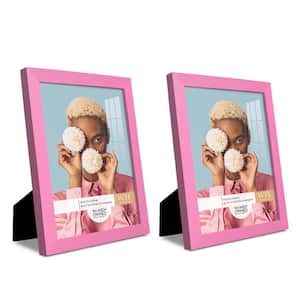 Grooved 5 in. x 7 in. Pink Picture Frame (Set of 2)