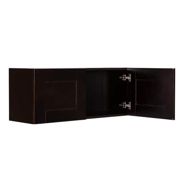 LIFEART CABINETRY Anchester Assembled 36 in. x 12 in. x 12 in. Wall Cabinet with 2 Doors No Shelf in Dark Espresso