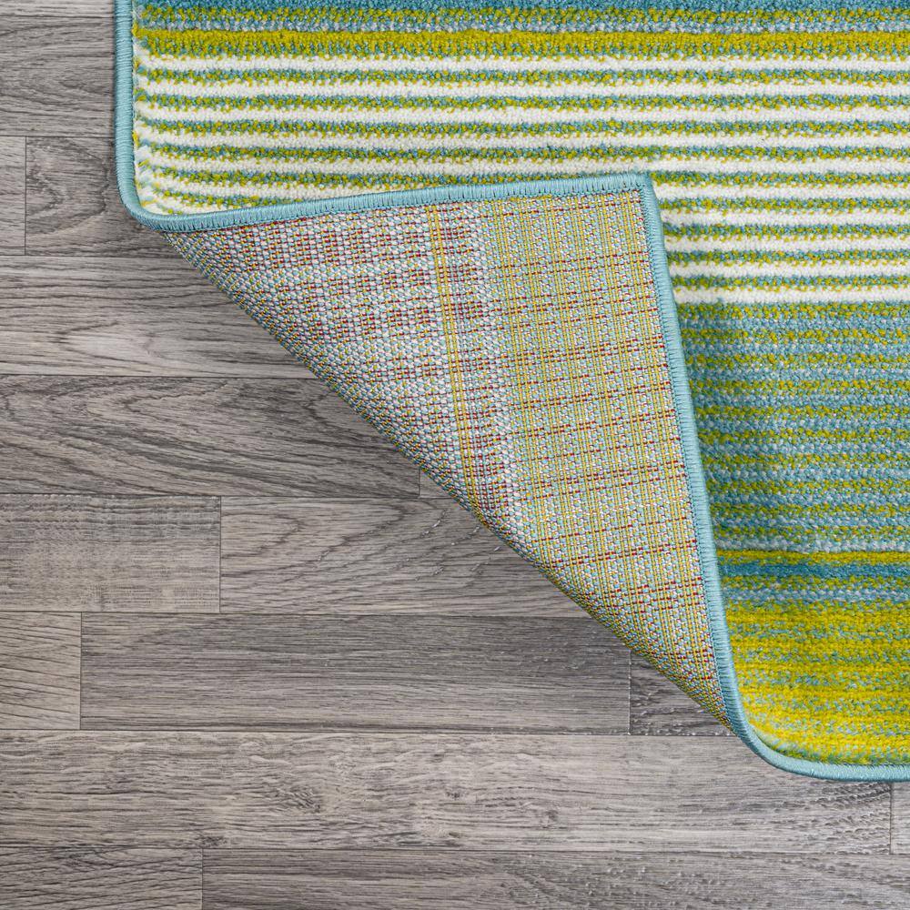 Duxbury Green and Blue Gradient Striped Synthetic 5' x 8' Area Rug