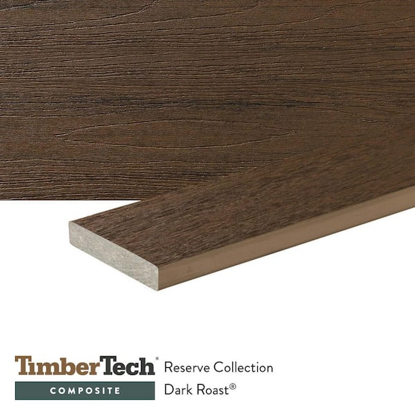 Composite Reserve 5/4-in x 6-in x 16-ft Square Dark Roast Composite Deck Board (Actual: 0.94-in x 5.36-in x 16-ft)
