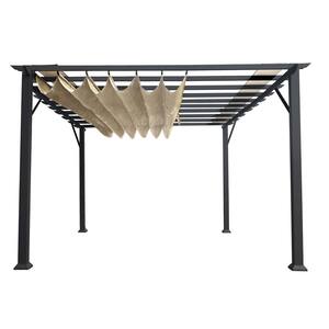 Florence 11 ft. x 11 ft. Grey Frame Pergola with Sand Canopy