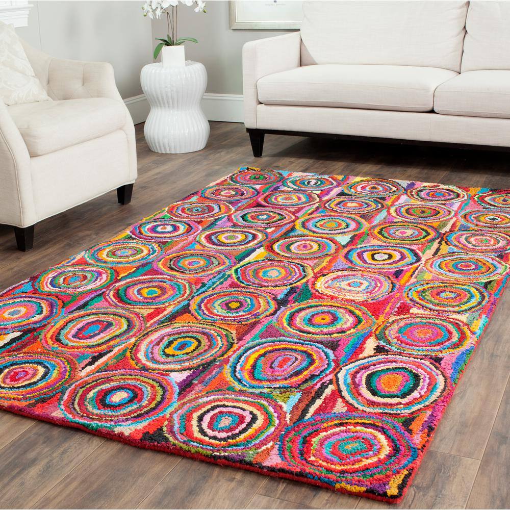 Hand-Tufted Multicolor Cotton Rectangular 10' x 14' Area Rug