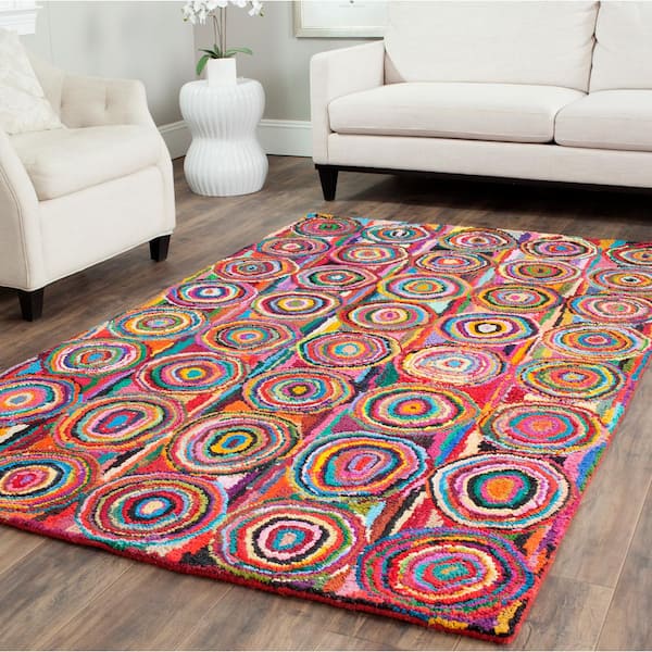Nantucket Pink/Multi 10 ft. x 14 ft. Geometric Area Rug