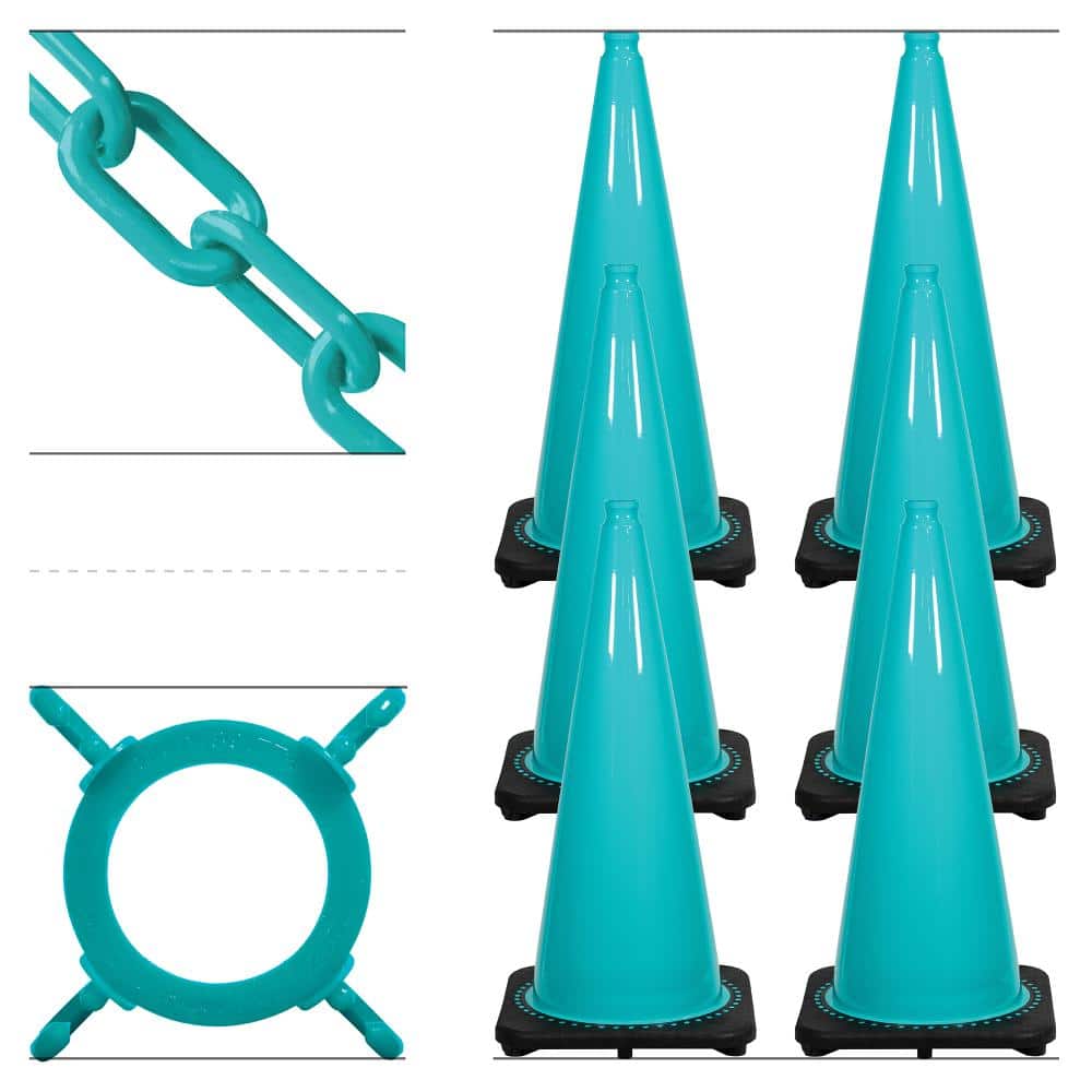 "28"" Teal Traffic Cone and Chain Kit" price history on PriceWatchPro