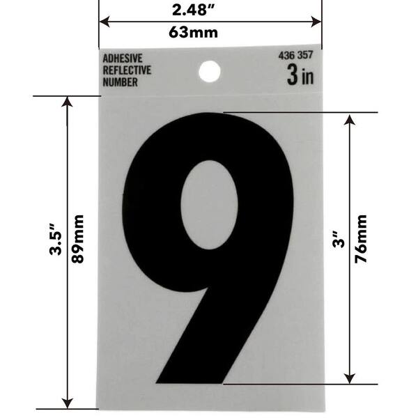 Reflective Number Stickers 4-Pack - Vinyl Address Decals For Mailbox & Door