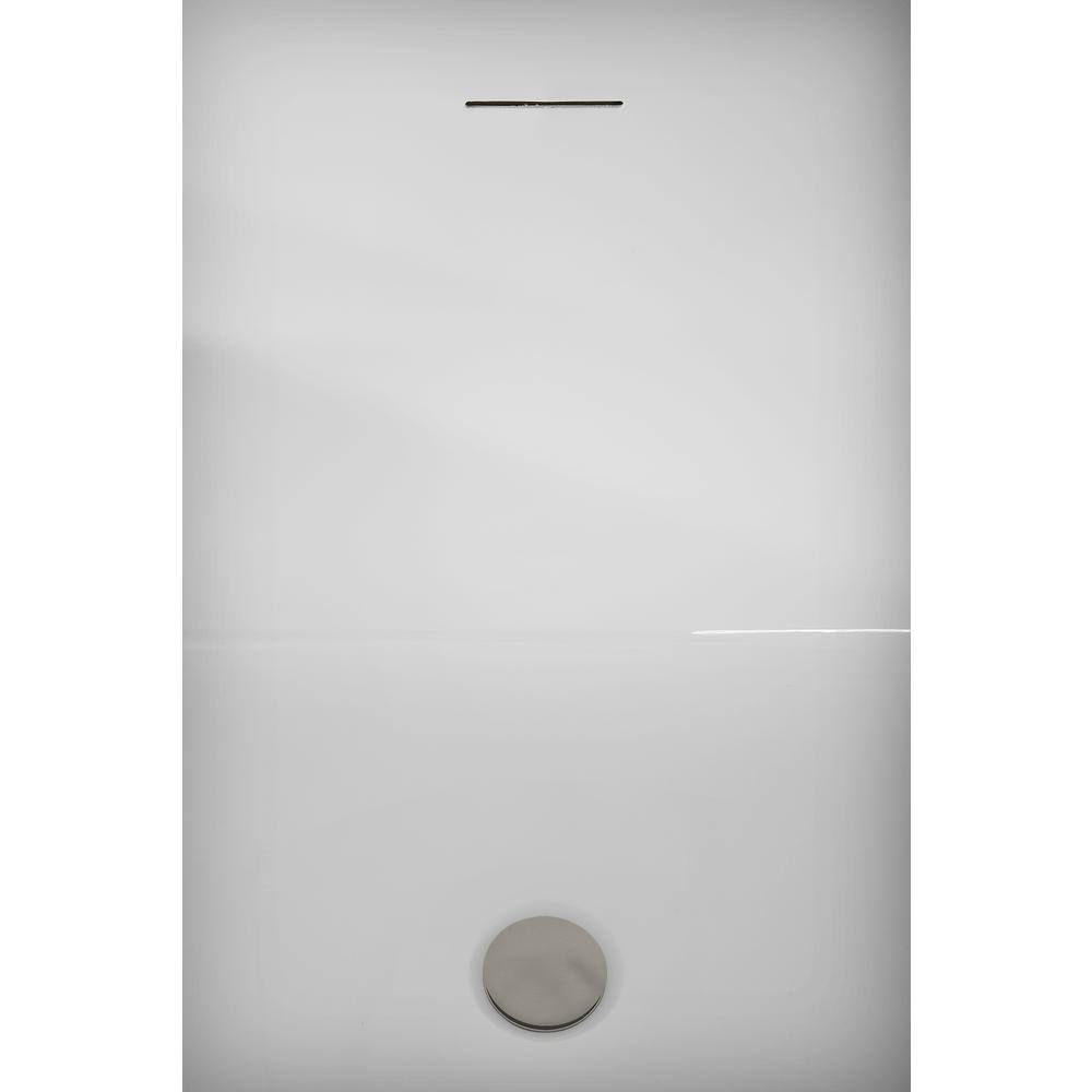 63" Glossy White Acrylic Freestanding Slipper Soaking Tub