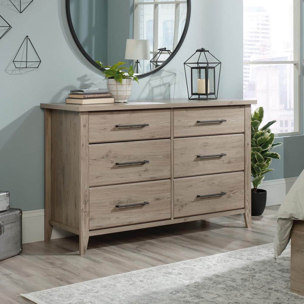 Laurel Oak Double Dresser with Extra Deep Horizontal Drawers
