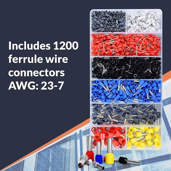 NEWHOUSE ELECTRIC Insulated Wire Ferrule Refill Kit 225 Pcs Sized AWG 22-7  For Use With Crimping Tool FCK1200A - The Home Depot
