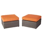 Moreno Valley Cushioned Patio Ottomans in Sunbrella Canvas Rust (2-Pack)