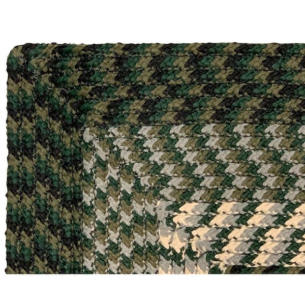 Alpine Braid Collection Hunter Stripe 24" x 68" x 68" L-Shape 100% Polypropylene Reversible Indoor Area Rug