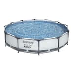 Steel Pro Max 12 ft. Round x 30 in. Deep Above Ground Swimming Pool and Pump