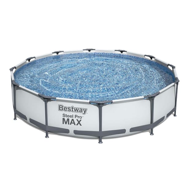 Bestway Steel Pro Max 12 ft. Round x 30 in. Deep Above Ground Swimming Pool and Pump