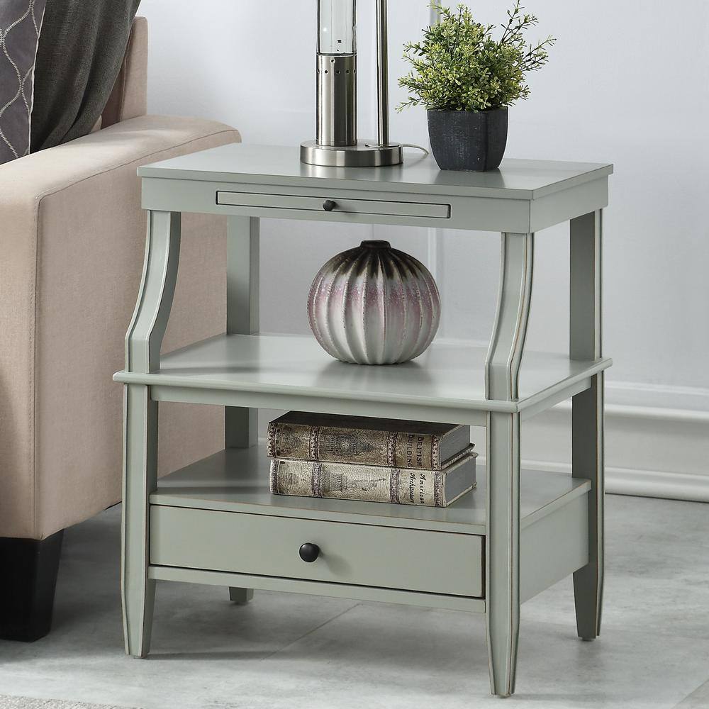 Newton Antique Gray Storage Nightstand