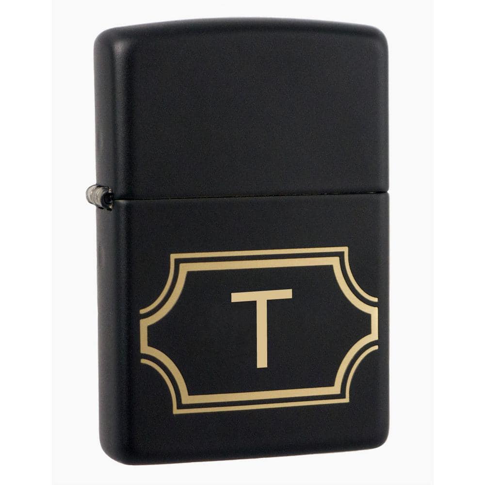 Visol Black Matte Lighter with Initial 