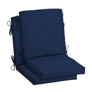 18 in. x 16.5 in. Mid Back Outdoor Dining Chair Cushion in Sapphire Blue Leala (2-Pack)