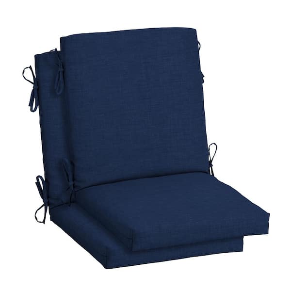 ARDEN SELECTIONS 18 in. x 16.5 in. Mid Back Outdoor Dining Chair Cushion in Sapphire Blue Leala (2-Pack)