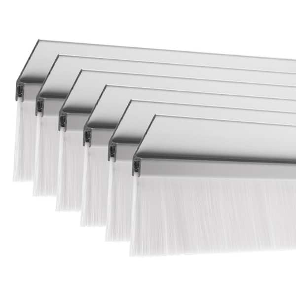 Garage Door Brush Weather Seal with Aluminum Retainers with 1 in. Brush with Light Color Doors