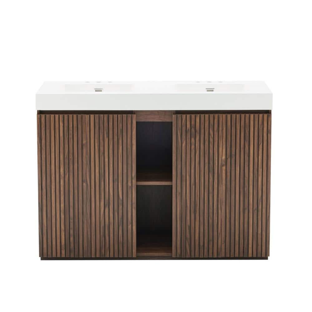 60 in. Freestanding Walnut Brown Bath Vanity with White Quartz Top Unassembled price history on PriceWatchPro