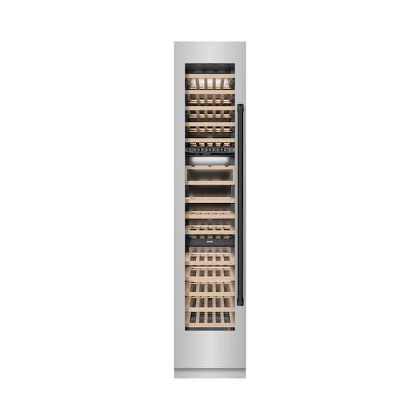 ZLINE Kitchen and Bath Autograph Edition 18 in. Triple Zone 68-Bottle Left Hinge Column Wine Cooler in Stainless Steel with Black Accents