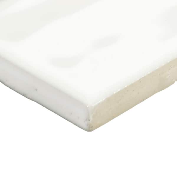 Daltile LuxeCraft White 2 in. x 8 in. Glossy Ceramic Subway Wall