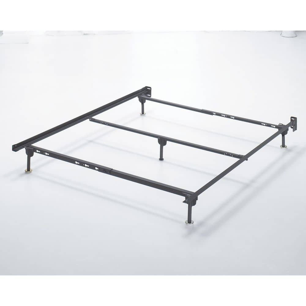Queen Black Metal Frame with Headboard Attachment