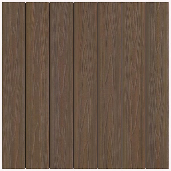 ArmorGuard 15/16 in. x 5-1/4 in. x 12 ft.Forest Brown Grooved Edge Capped Composite Decking Board