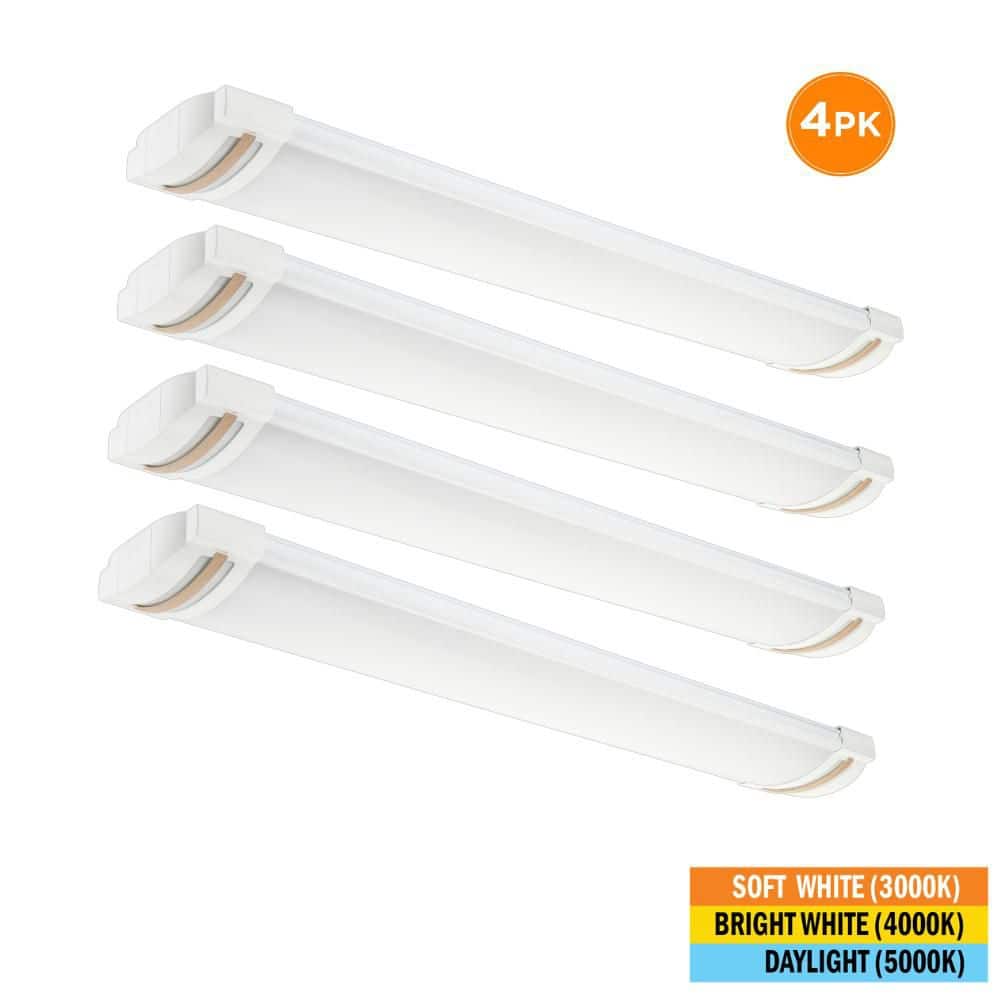 4-Pack 46 in. x 7.5 in. LED Flush Mount Ceiling Light White End Caps Cherry Design Trim 5200LM 72W 3000K 4000K 5000K price history on PriceWatchPro