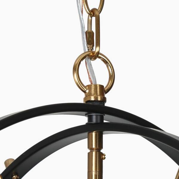 Zevni 18 in. Modern Farmhouse 6-Light Black Globe Caged Zevni 18 in. Modern Farmhouse 6-Light Black Globe Caged