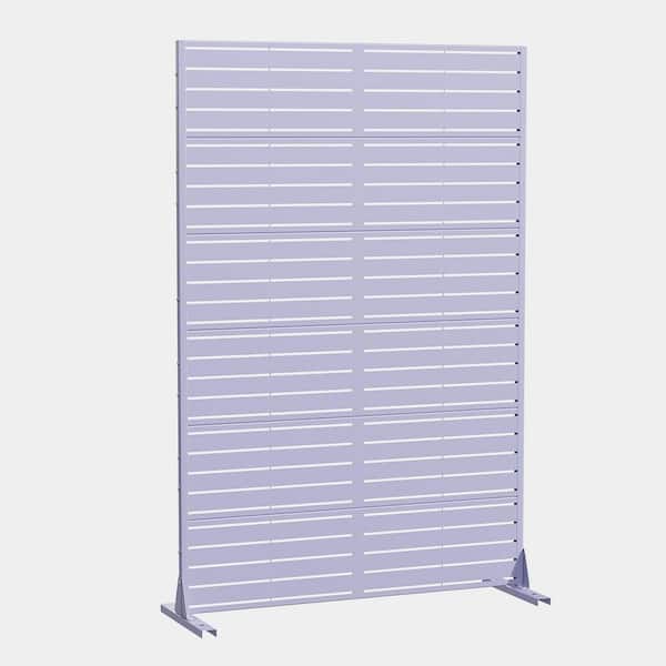  72 in. x 47 in. Outdoor in Purple Metal Privacy Screen Garden Fence in Louver Pattern