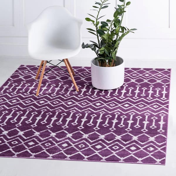 Moroccan Trellis Mamounia Violet 6 ft. x 6 ft. Area Rug