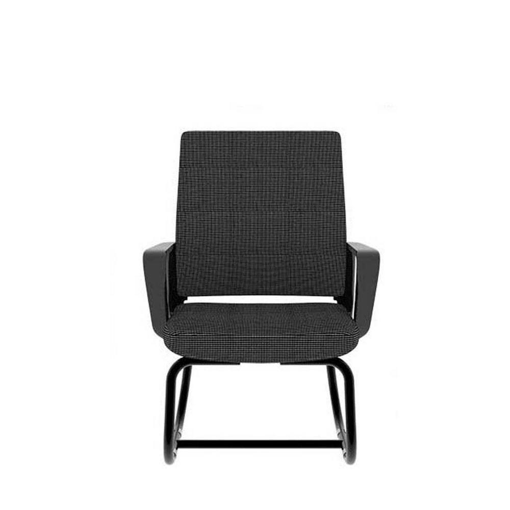 Black Metal Frame Modern Office Chair Upholstered Arm Chair Ergonomic Desk Chair Computer Chair for Home Office - Thumbnail 3