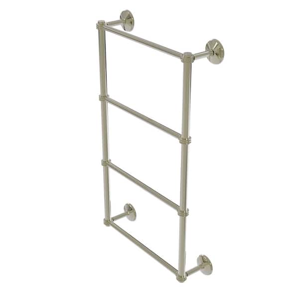 Allied Brass Monte Carlo Collection 4-Tier 24 in. Wall Mounted Ladder Towel Bar with Dotted Detail in Polished Nickel