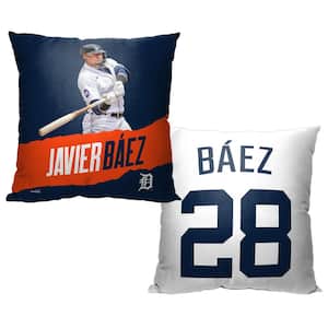 MLB Tigers 23 Javier Baez Printed Polyester Throw Pillow 18 X 18