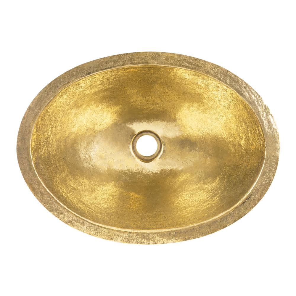 Terra Firma Oval Polished Brass Undermount Copper Bathroom Sink