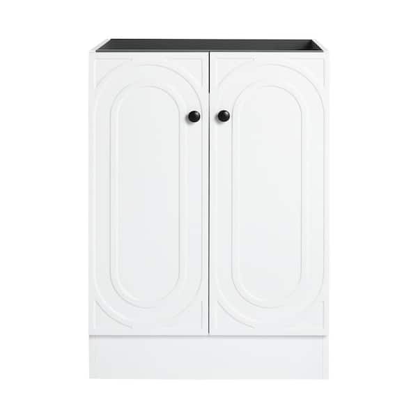 Sheffield 23.25 in. W x 19.5 in. D x 33.37 in. H Freestanding Bath Vanity Cabinet without Top in White Unassembled