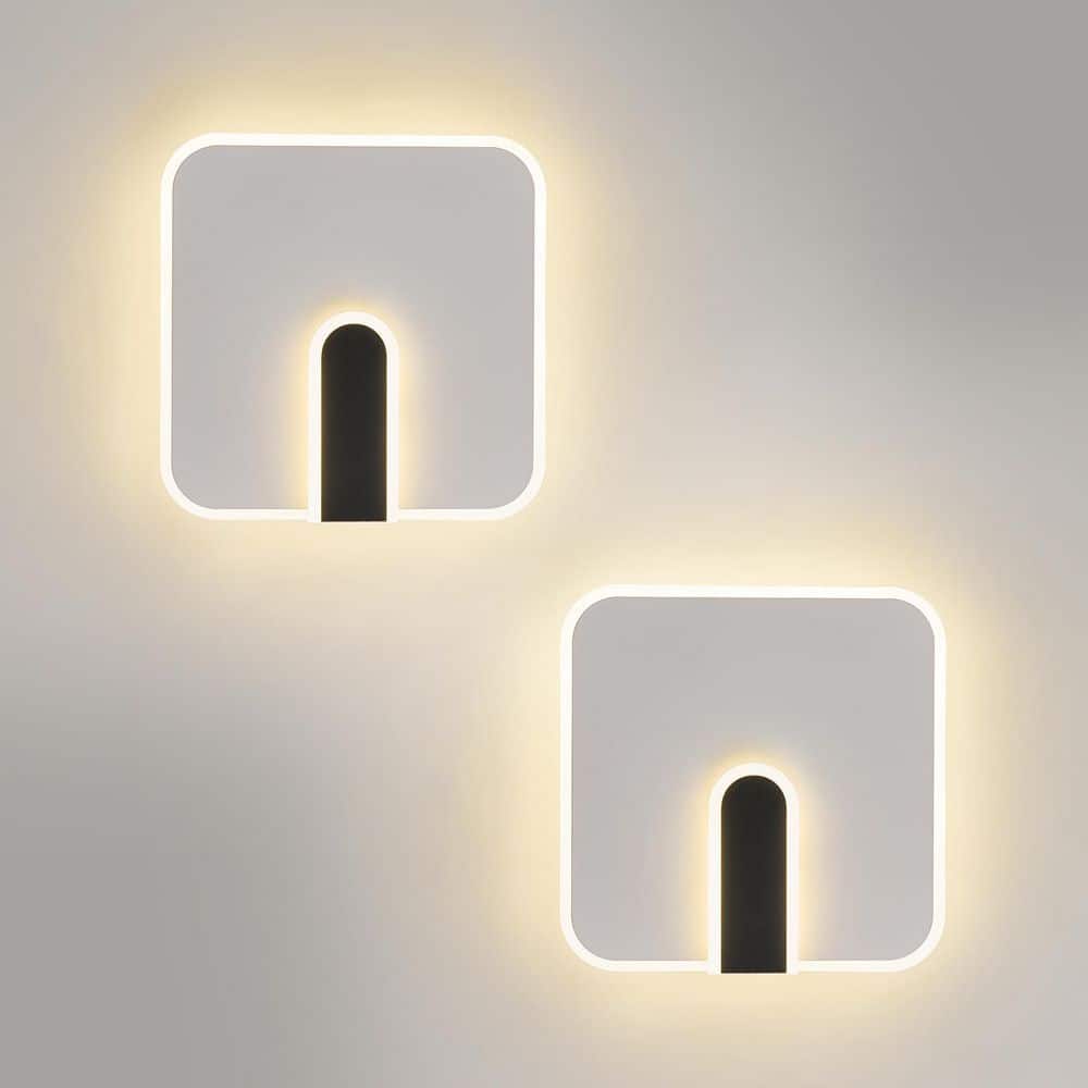 Wall Sconces Set of 2 Modern Black Wall Sconces Bathroom Vanity Light Wall Lights LED Wall Lamp for Living price history on PriceWatchPro