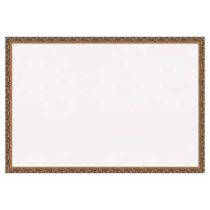 Amanti Art Wildwood Brown Narrow Framed Cork Bulletin Memo Board 33-inch x 15-inch