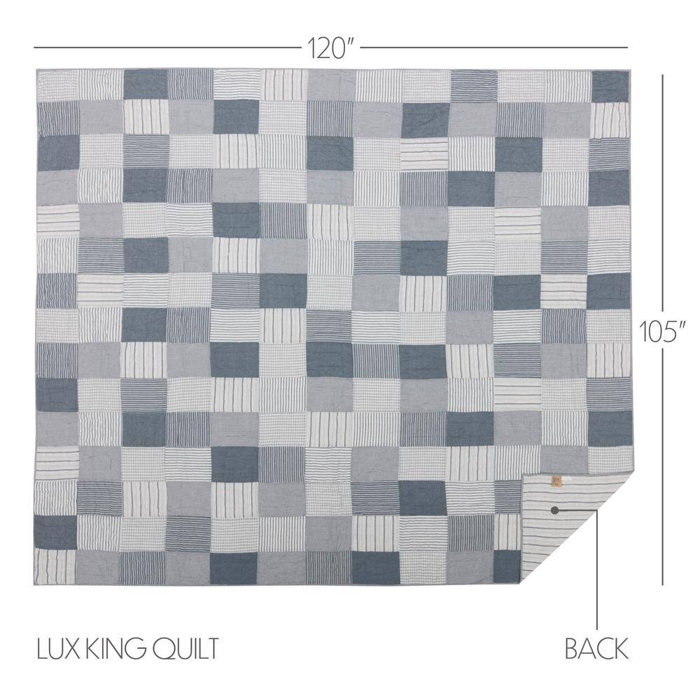 Sawyer Mill Blue and White Cotton King Reversible Quilt Set