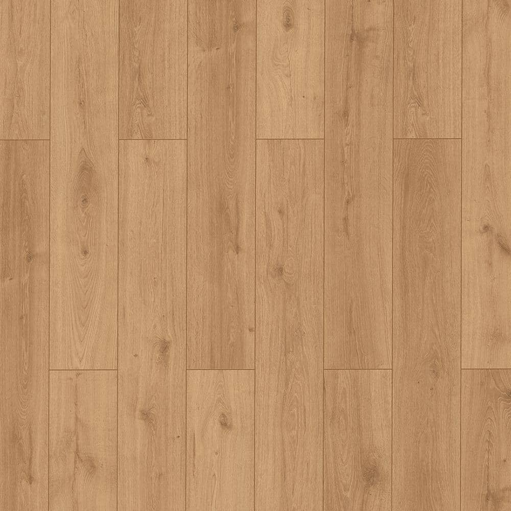 TrafficMaster Rockwood Oak 7 mm T x 7.64 in. W Laminate Wood Flooring ...