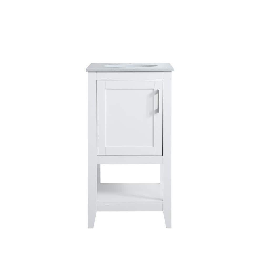 Timeless Home 18 in. W x 19 in. D x 34 in. H Single Bathroom Vanity in Whit